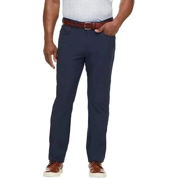 NEW Greg Norman Men's 34x34 Navy Performance Pants Flex Waistband - Picture 1 of 10